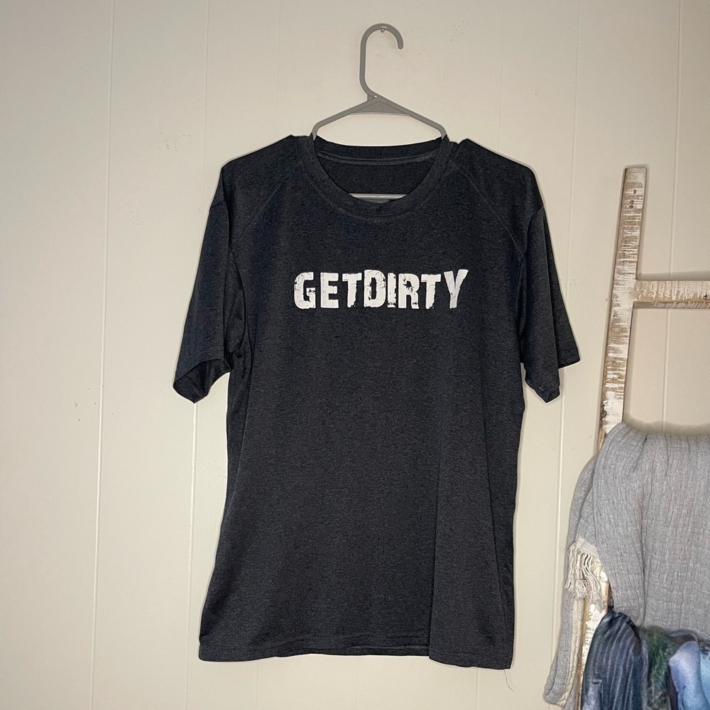 Men’s “Get Dirty” T-Shirt | Dark Gray with White Writing | Dirty South Bays